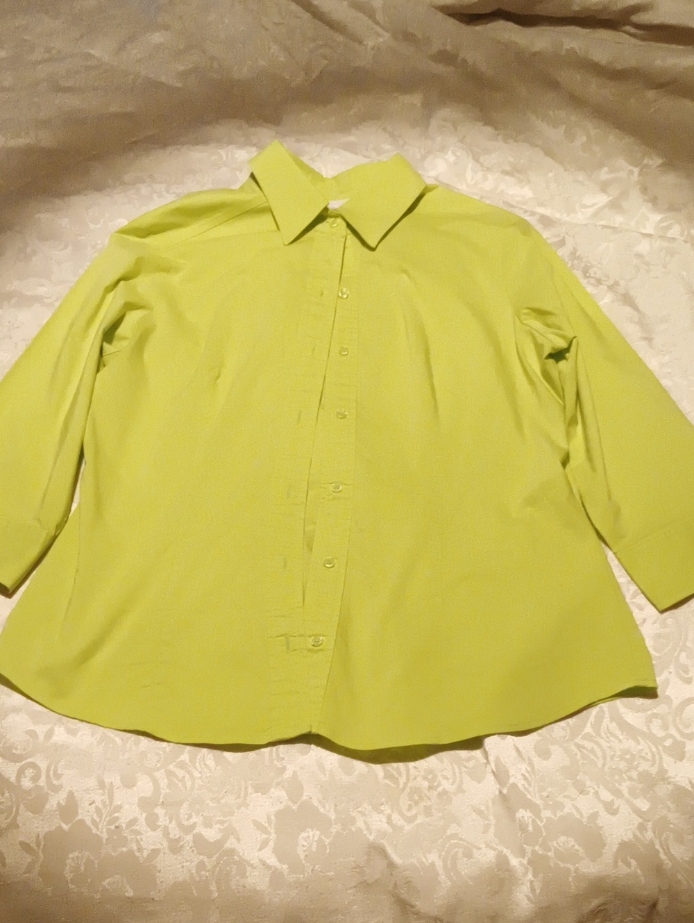 New York & Company Bright Lime Button-Down Shirt